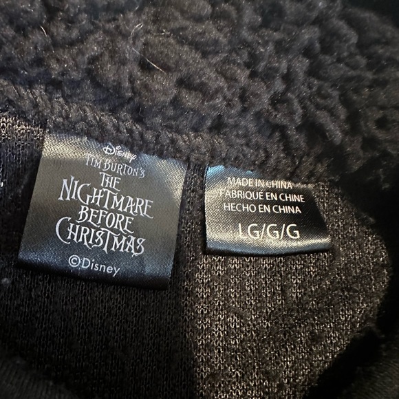 Disney Nightmare Before Christmas Sz: XL Jack Skellington Black Fuzzy Sweater - Picture 8 of 12